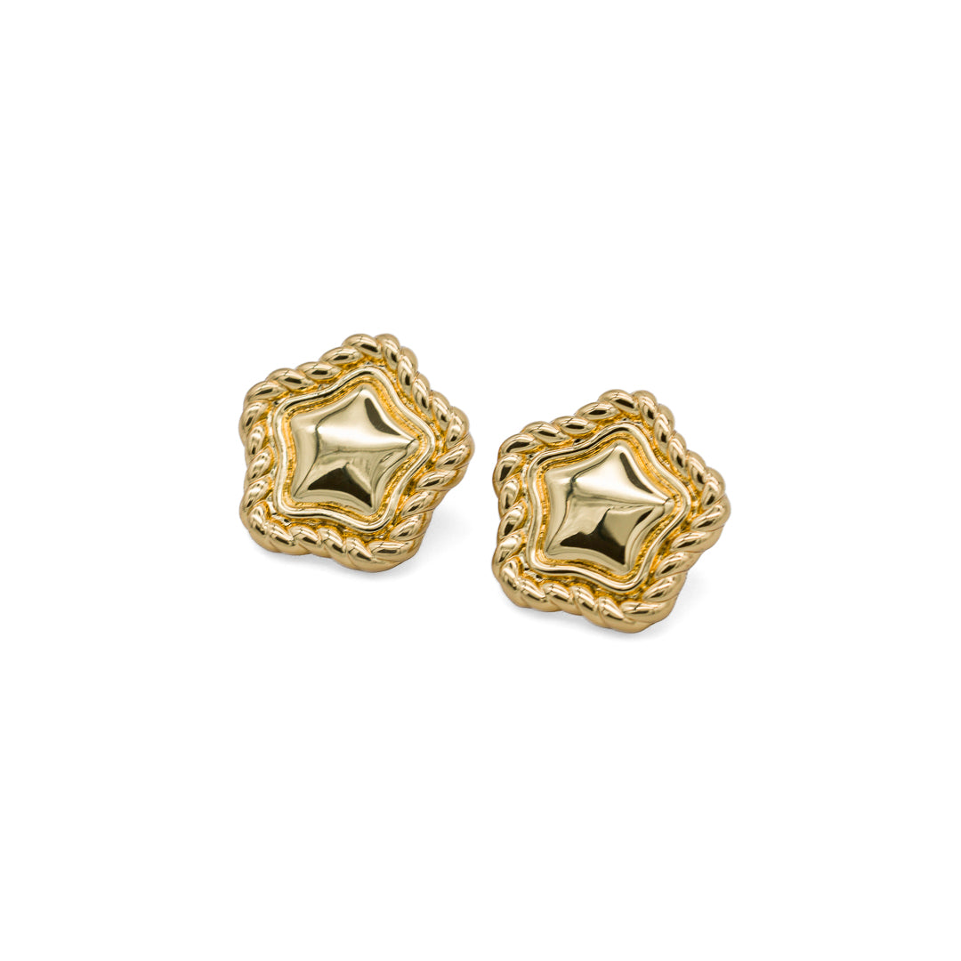LA FORZA Daisy Earrings campaign shot close-up on model