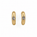 Luna Hoop - gold-plated hoop earrings with pear cut stone, product photo