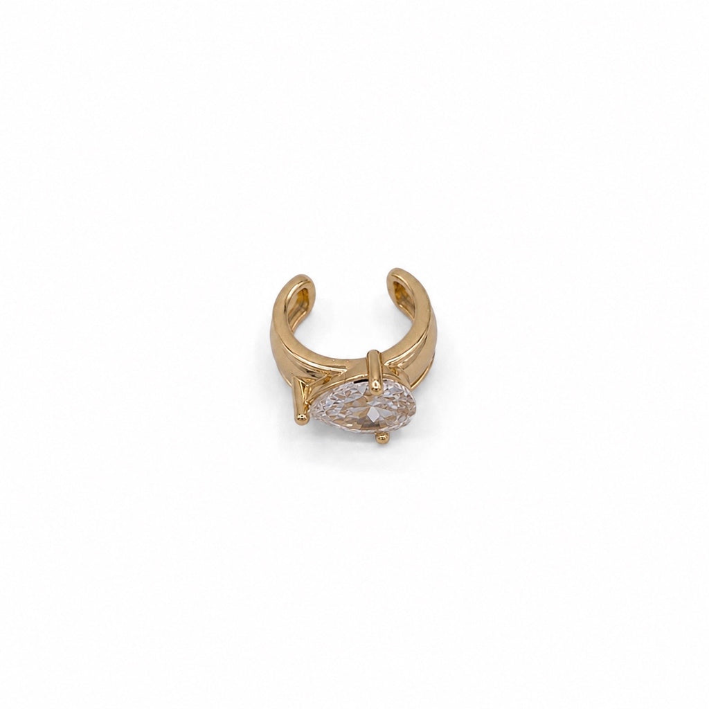 Riva Ear Cuff worn on ear, no piercing needed