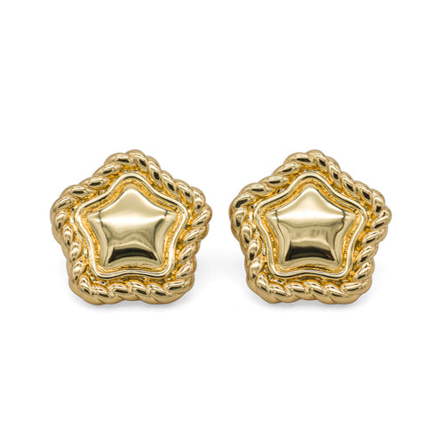 LA FORZA Daisy Earrings product shot gold stud earring detail